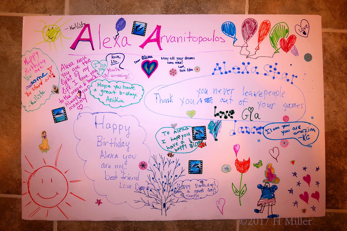 Alexa's Friends Wrote Such Nice Messages On Her Birthday Card! 