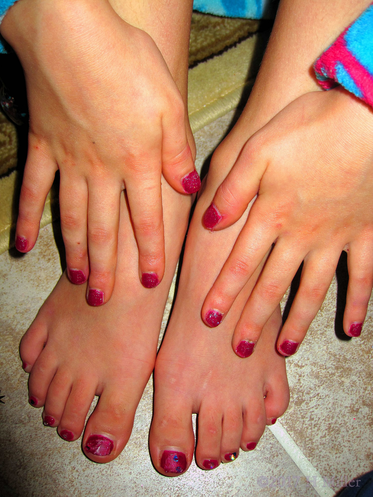 Matching Purple Mini Mani and Pedi.