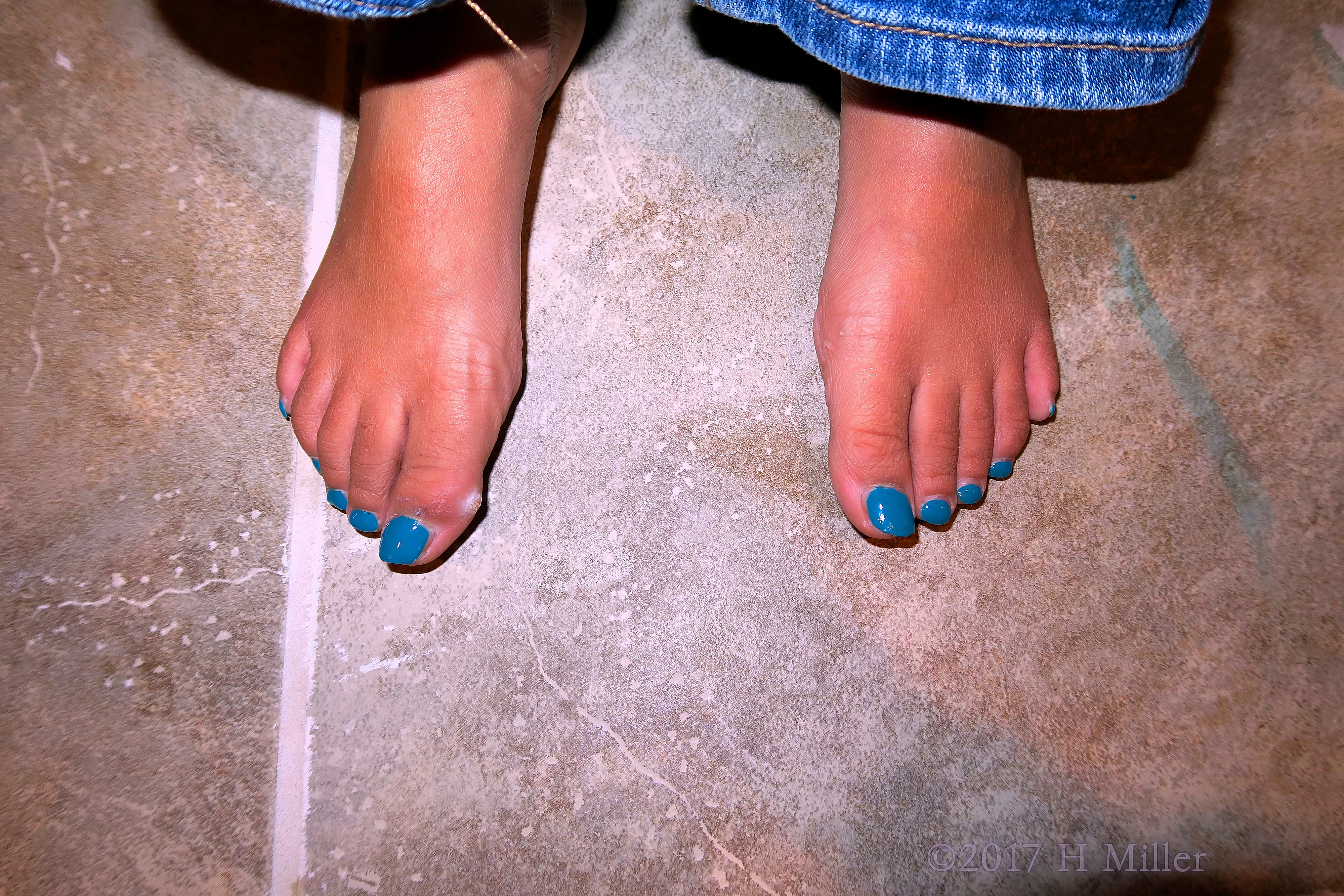 Kids Pedicure In Such A Pretty Blue Shade. 