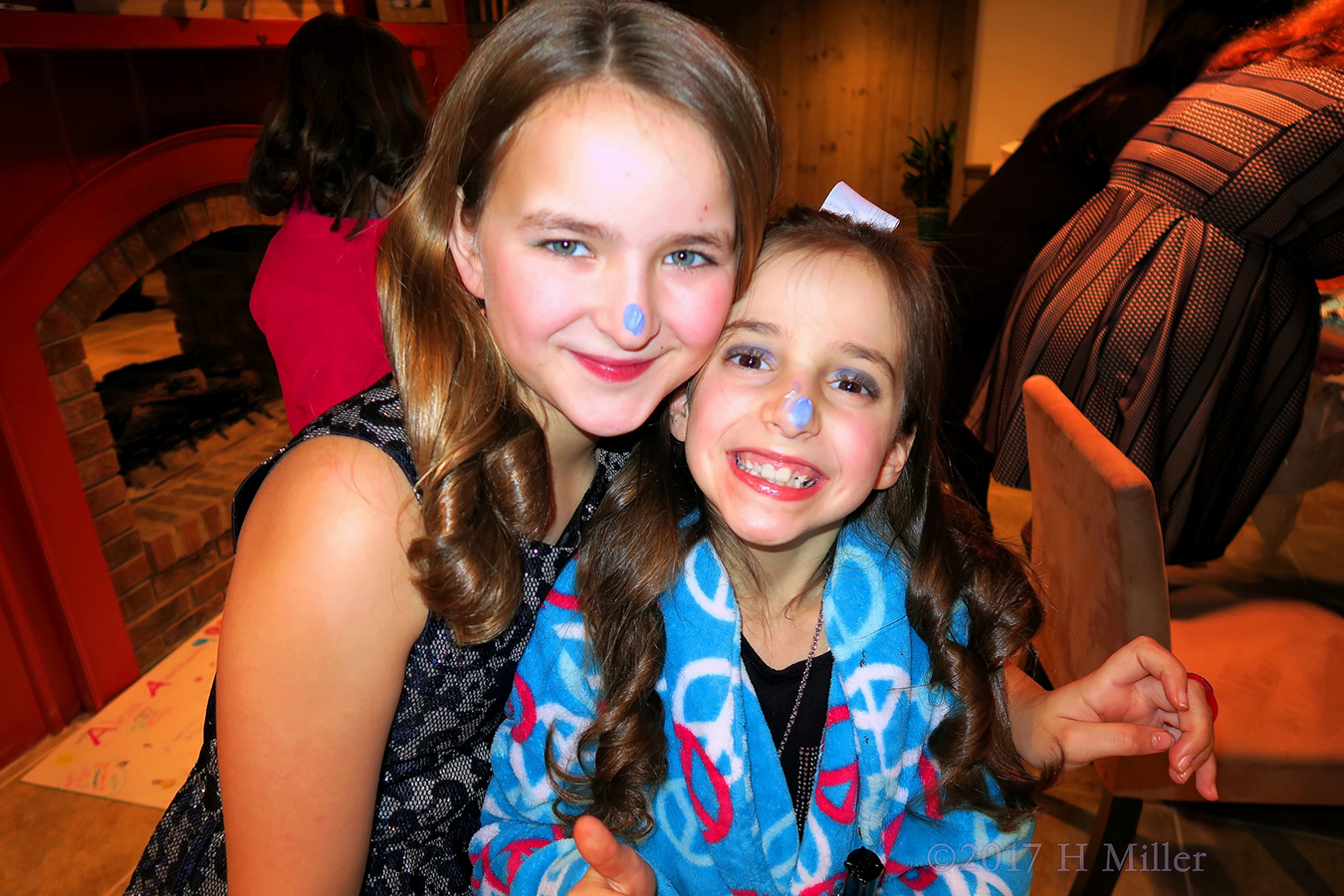 Smiling Together With Frosting On Their Noses At The Spa. 