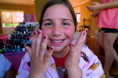 How Happy She Is With Her Mini Mani!