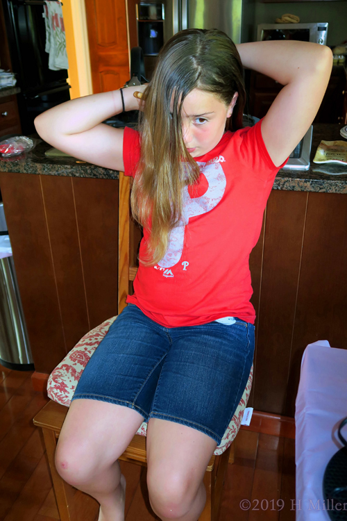 Combing Her Hair Before Girls Hairstyling Combing Her Hair Before Girls Hairstyling