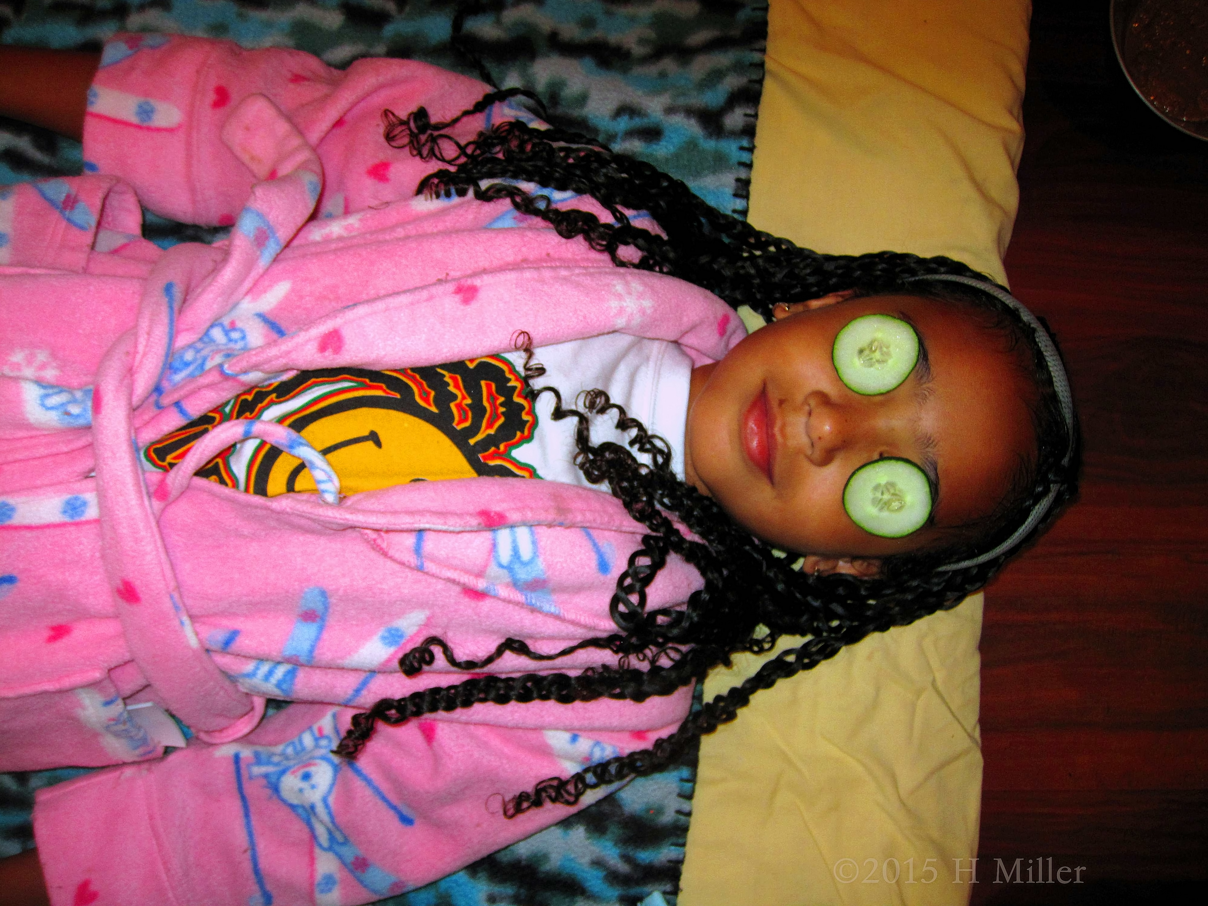 Relaxing During Her Cuke Slices Only Facial Time. Relaxing During Her Cuke Slices Only Facial Time.