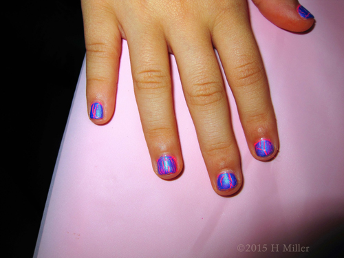 Hot Pink And Blue OPI Shatter Nail Polish.