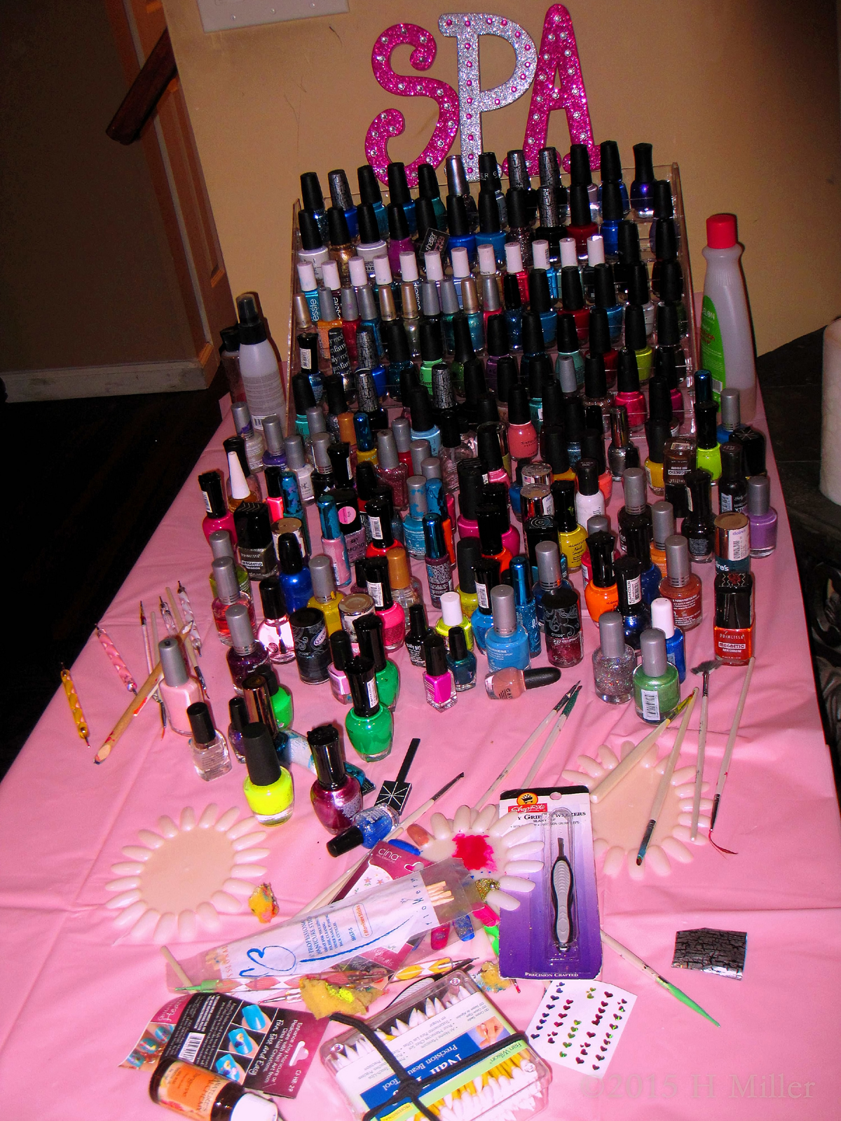 Home Spa Party Nail Art Area.