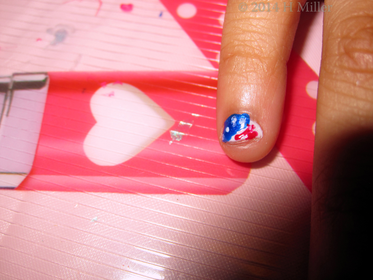 American Flag Nail Art American Glag Close Up Kids Nail Art