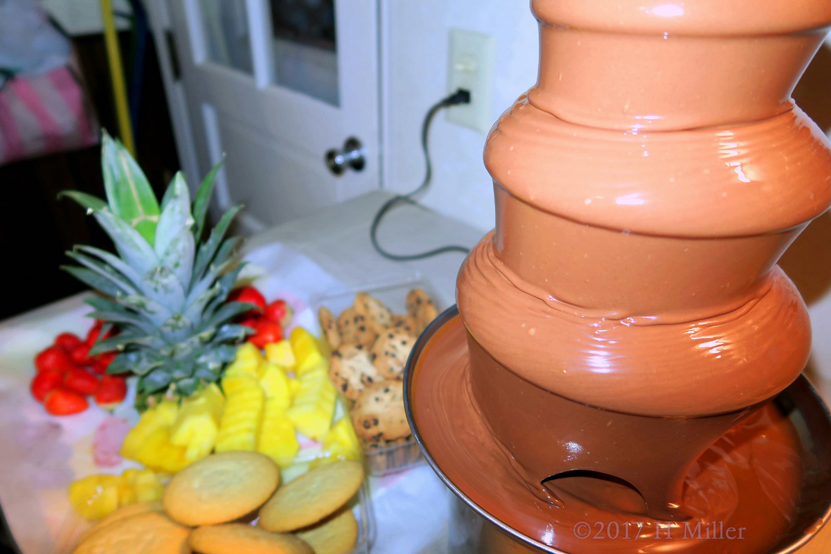 Chocolate Fountain Makes The Girls Spa Party Even More Fun! 