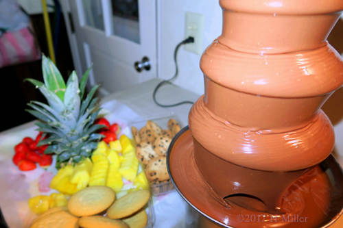 Chocolate Fountain Makes The Girls Spa Party Even More Fun!