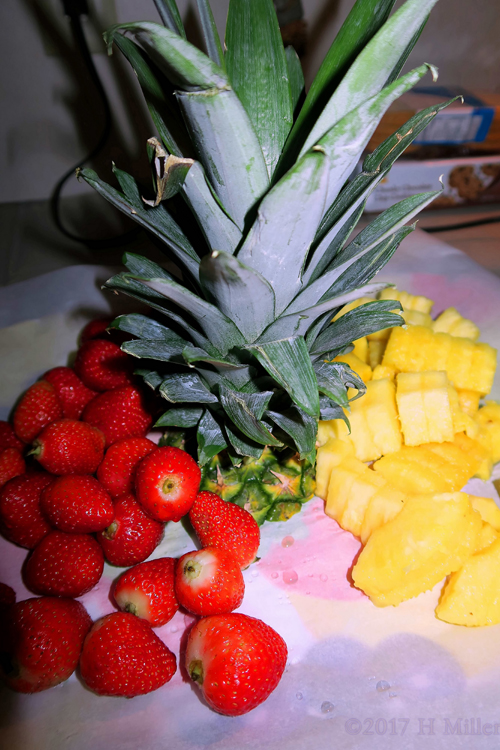 Pineapples And Strawberries For The Chocolate Fondue Activity.