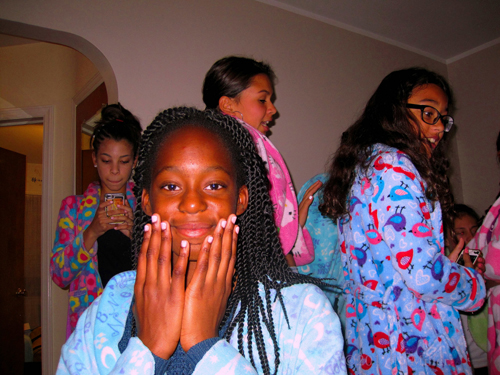 She Likes Her Brand New Girls Mini Manicure. She Likes Her Brand New Girls Mini Manicure.