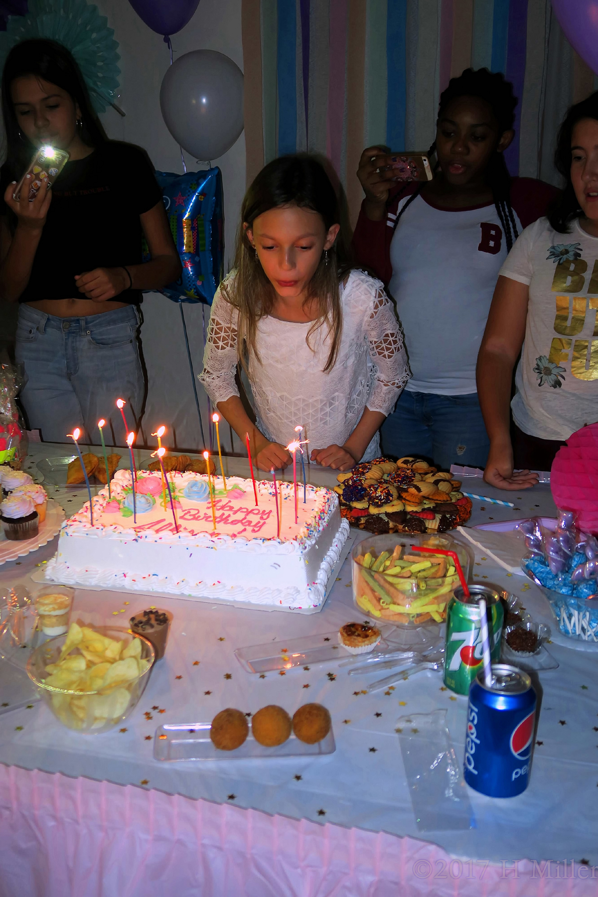 Allison Is Blowing Out The Candles On Her Spa Birthday Cake! 