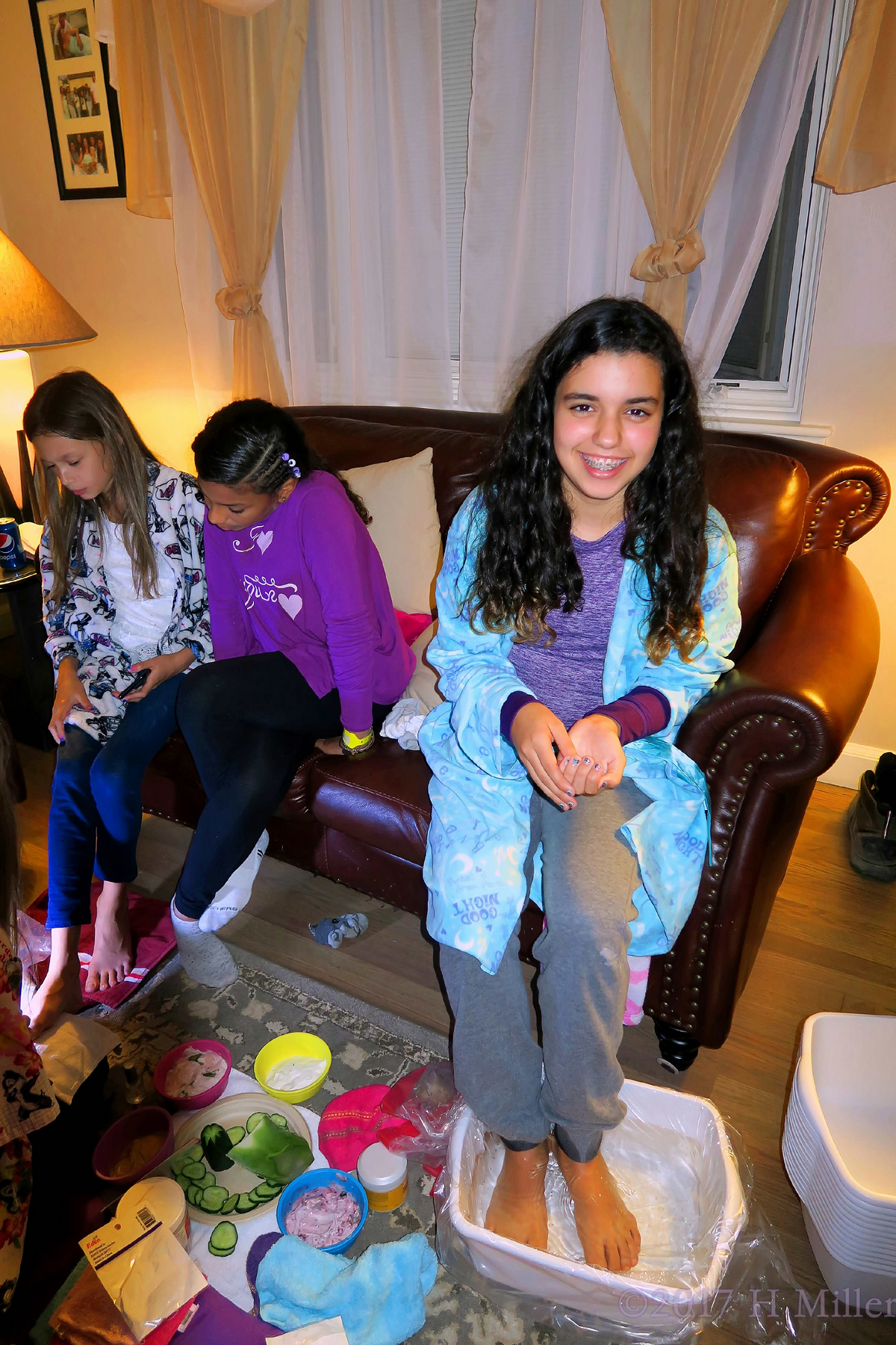 Smiling During Her Kids Pedi. 