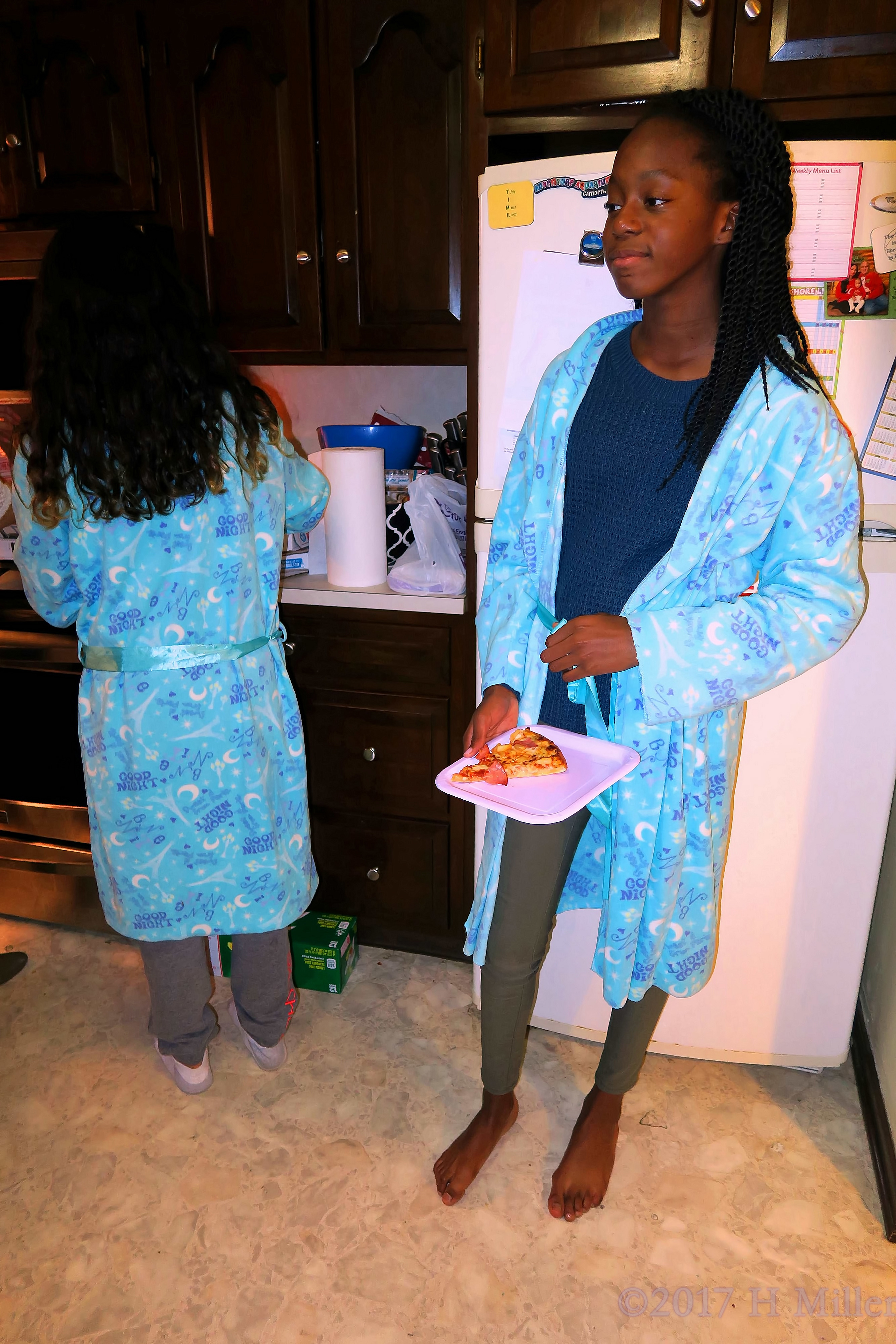 Enjoying Pizza And Snacks. Enjoying Pizza And Snacks.