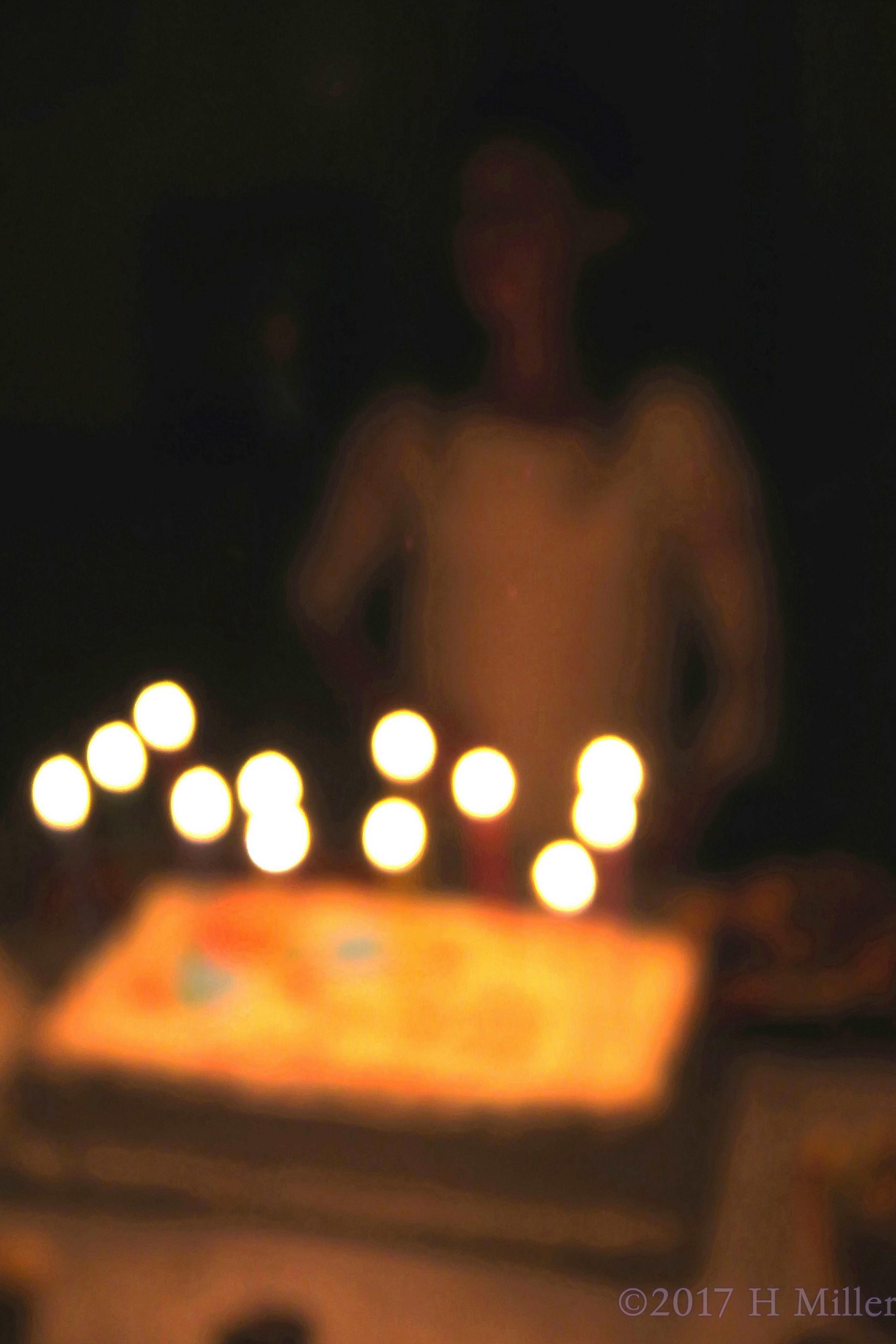 How Pretty The Candles Glow On The Birthday Cake! 