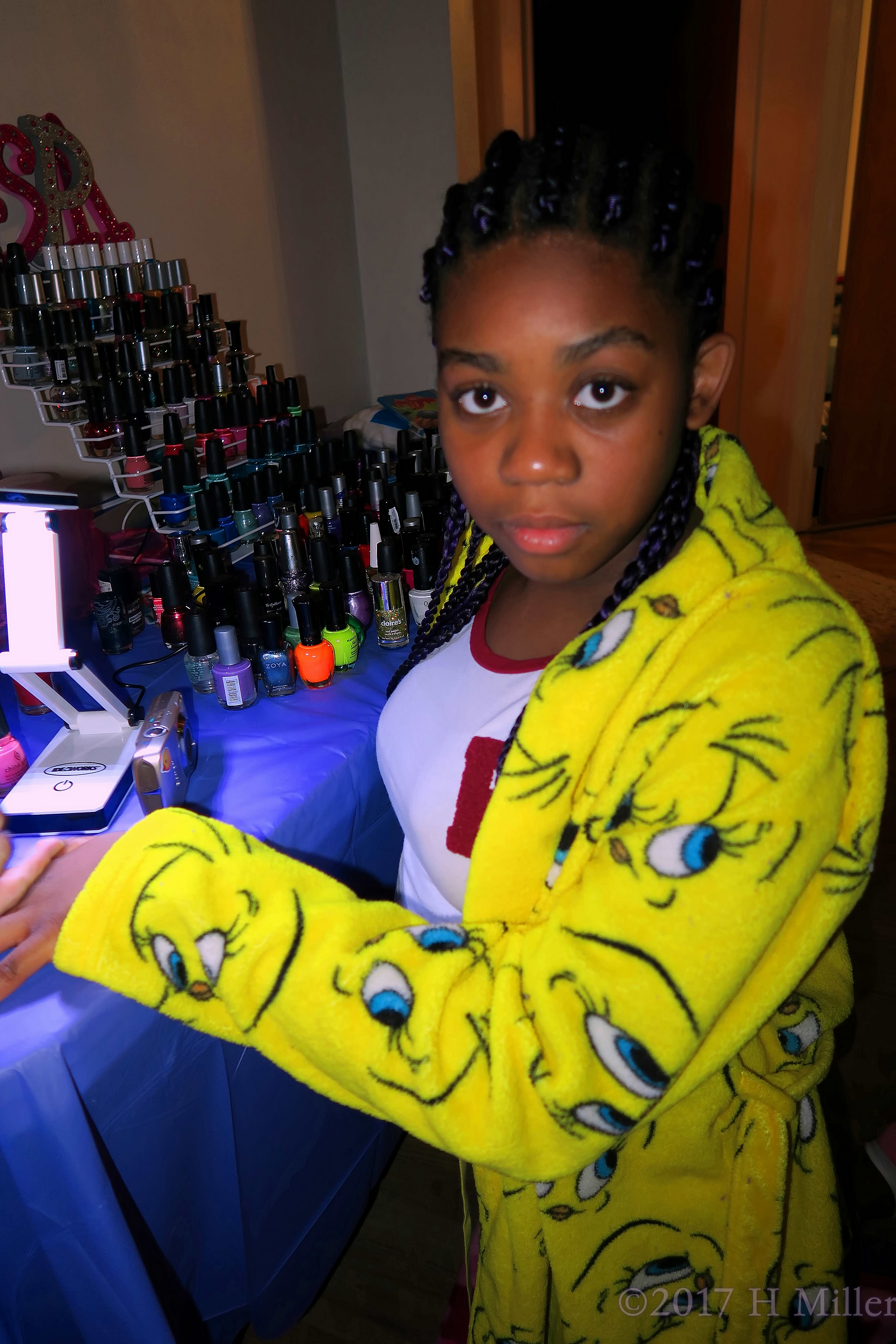 She Is Ready For Her Girls Mini Mani. She Is Ready For Her Girls Mini Mani.