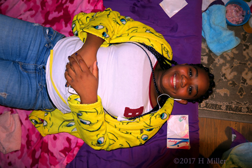 Happy And Relaxed Before Girls Facials. Happy And Relaxed Before Girls Facials.