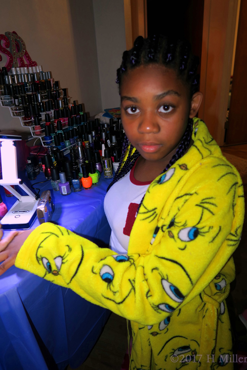 She Is Ready For Her Girls Mini Mani. She Is Ready For Her Girls Mini Mani.