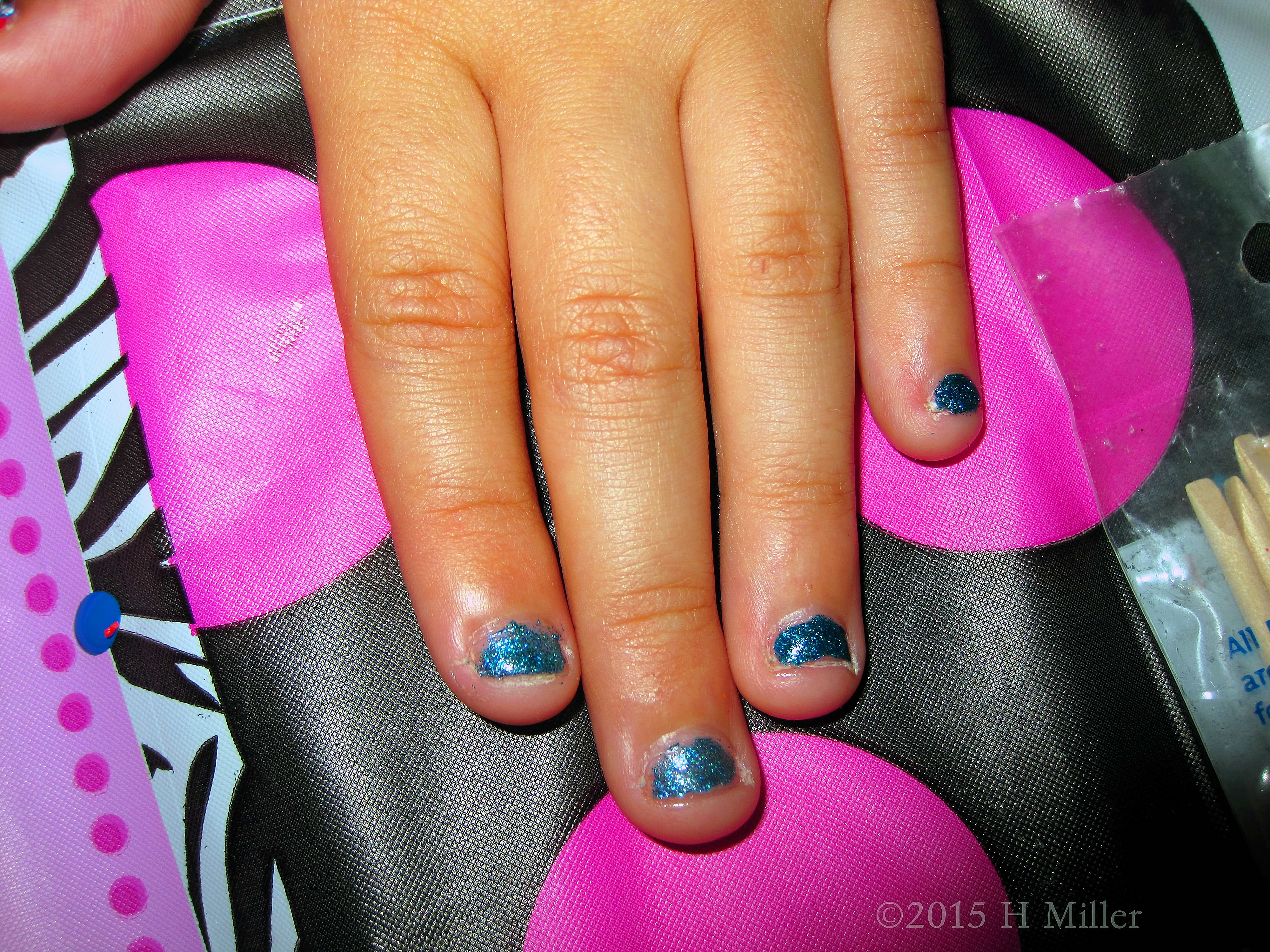 Blue Metallic Nail Art. Blue Metallic Nail Art.