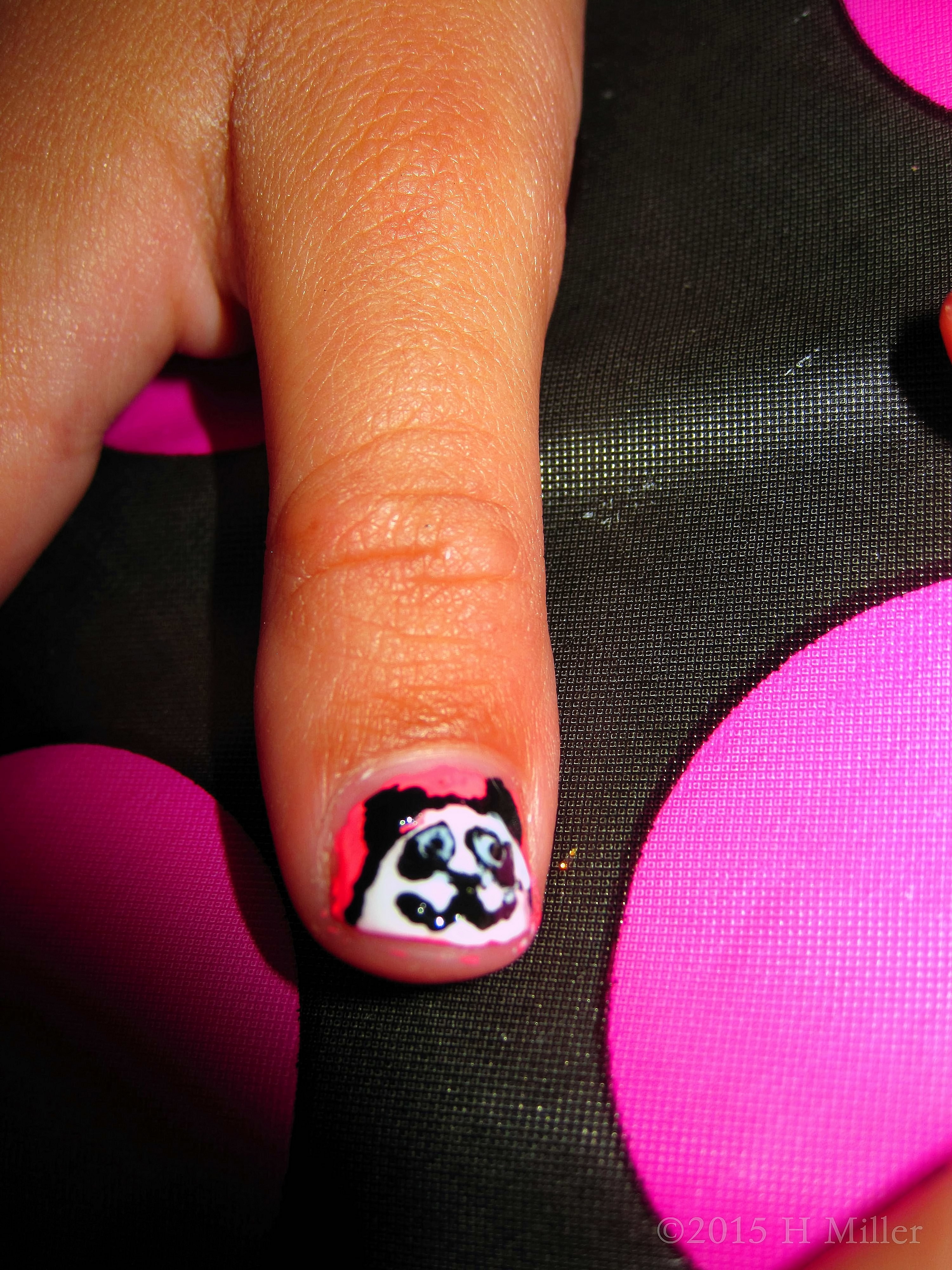 Panda Bear Kids Nail Art Design! 