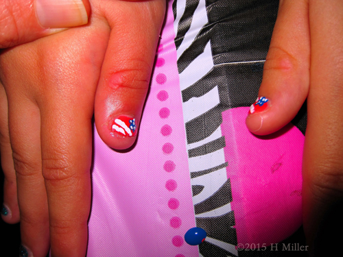 American Flags Kids Nail Art!
