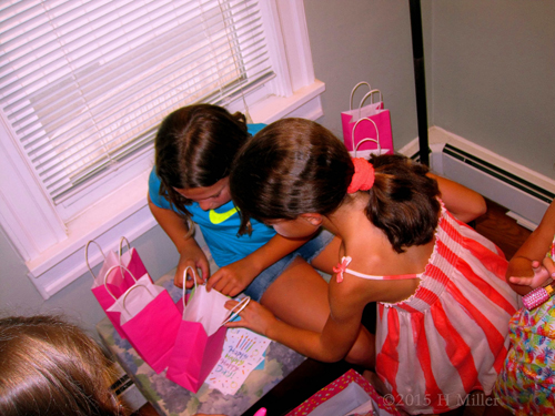 The Girls Checking Out Amanda's Gifts.