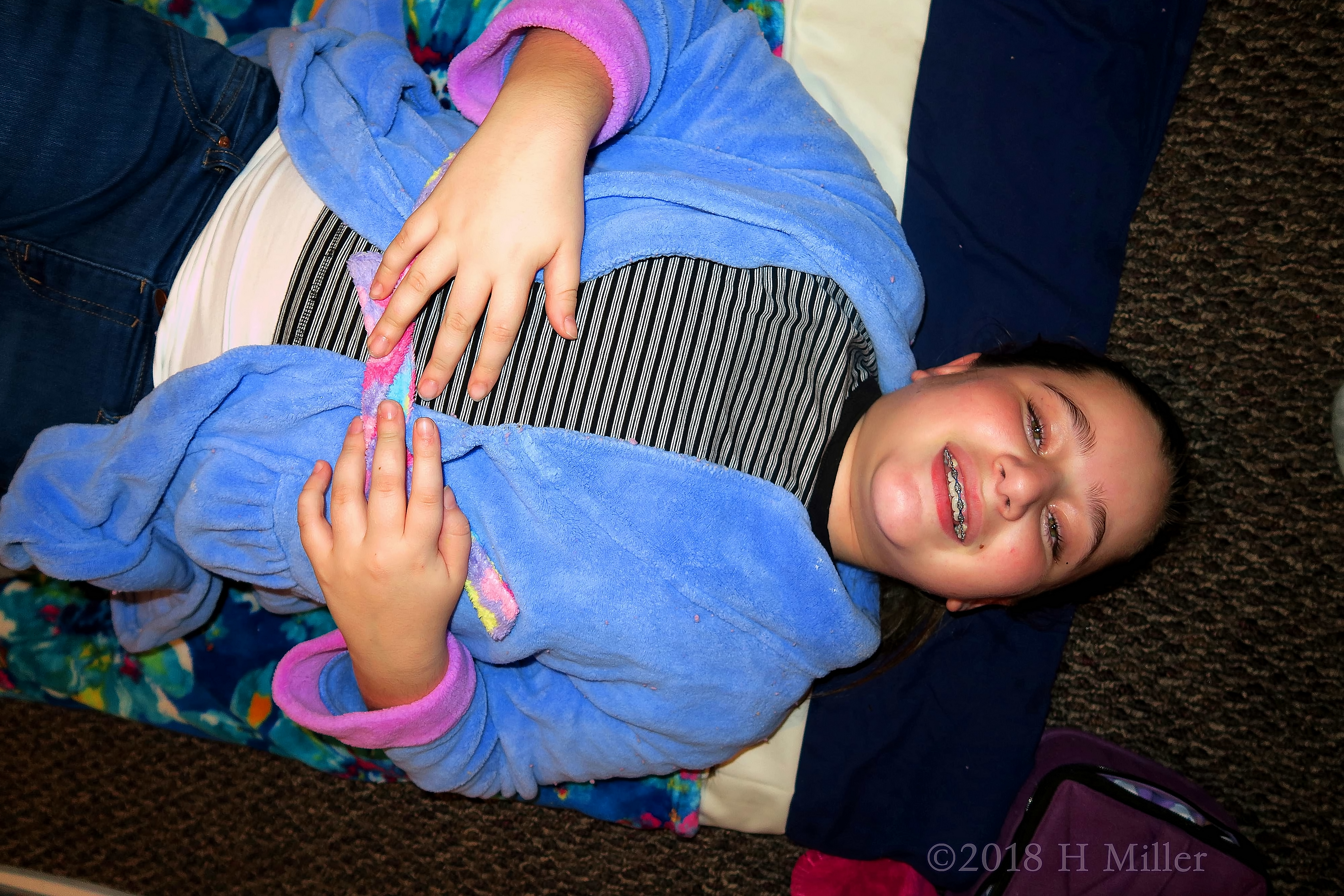 Birthday Girl Lying Comfortably Before Her Facial For Girls Activity! Birthday Girl Lying Comfortably Before Her Facial For Girls Activity!