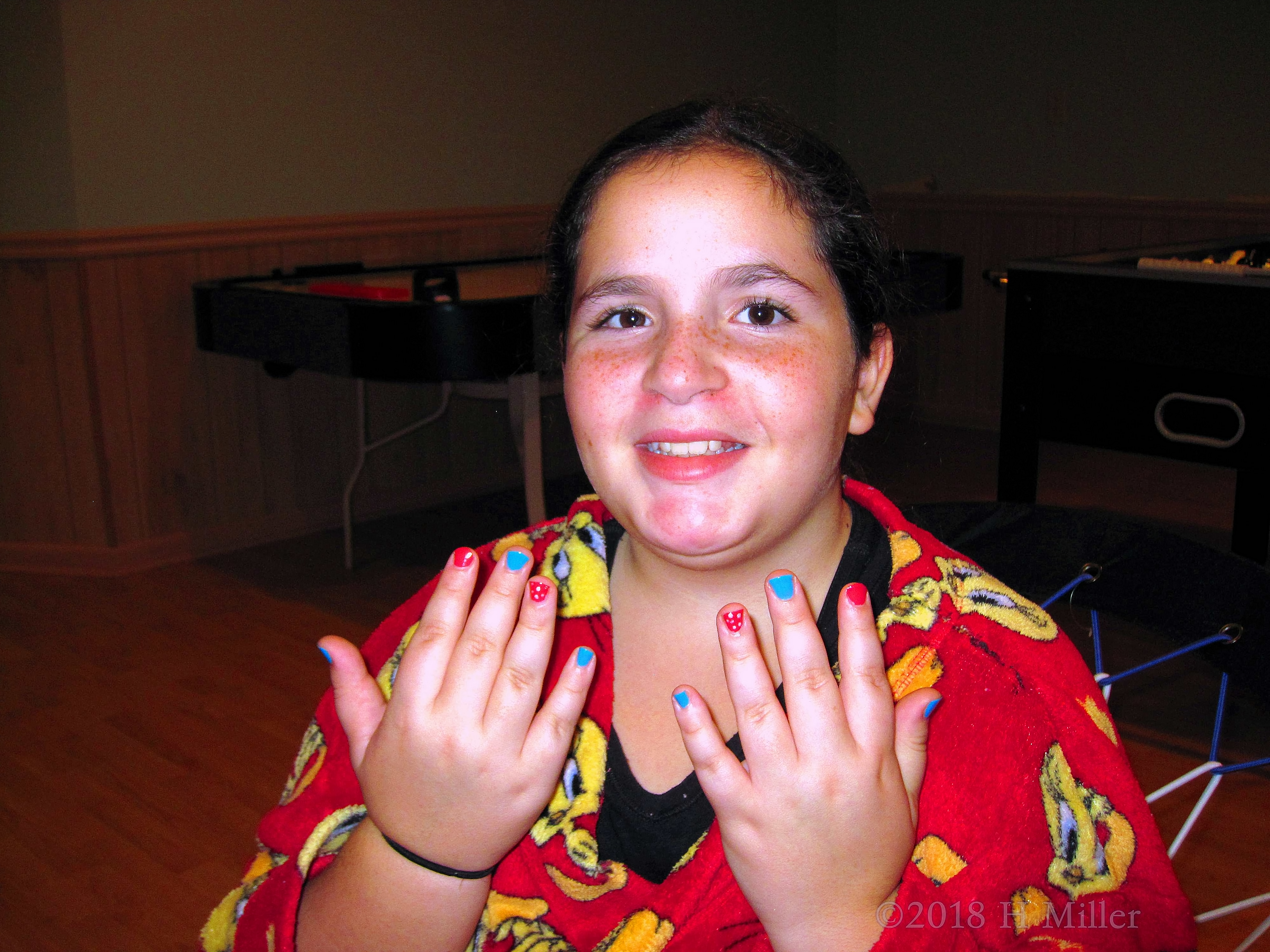 Joyful After Getting A Perfect Kids Manicure. Joyful After Getting A Perfect Kids Manicure.