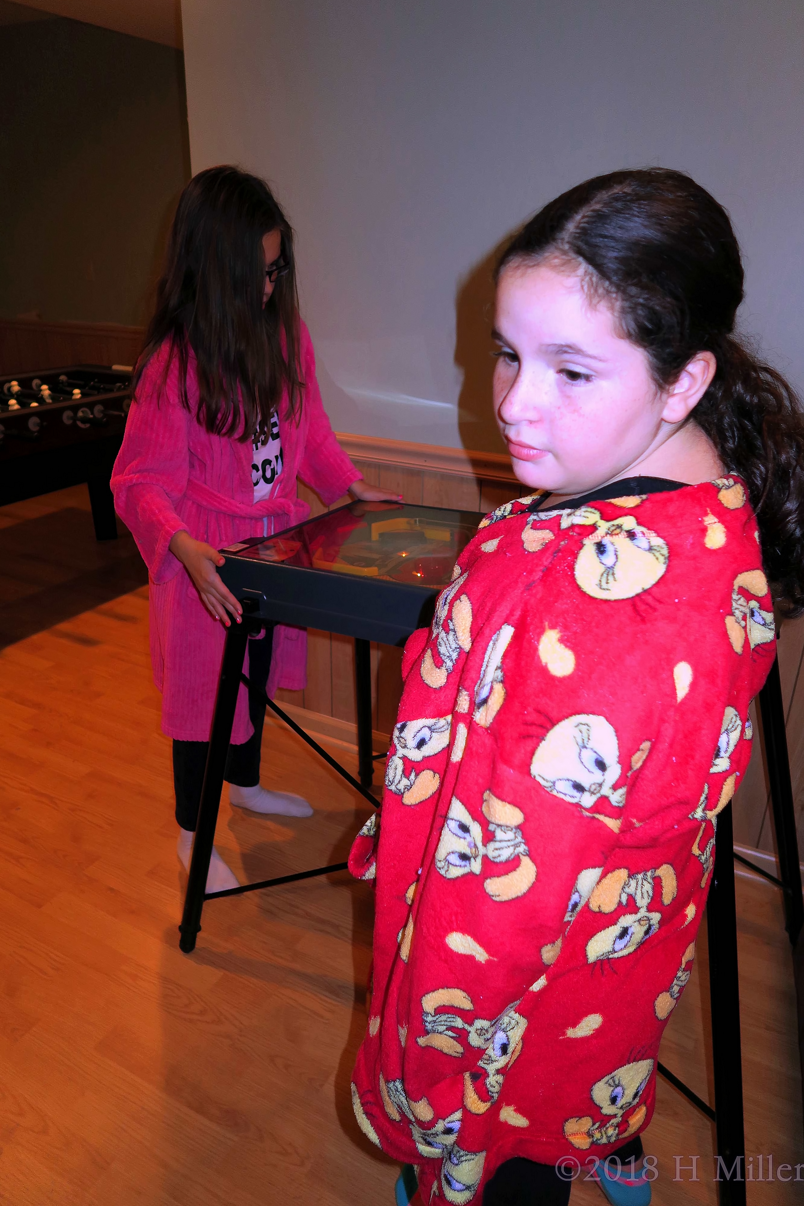 Perfectly Ready In Her Cute Tweety Spa Robe. Perfectly Ready In Her Cute Tweety Spa Robe.