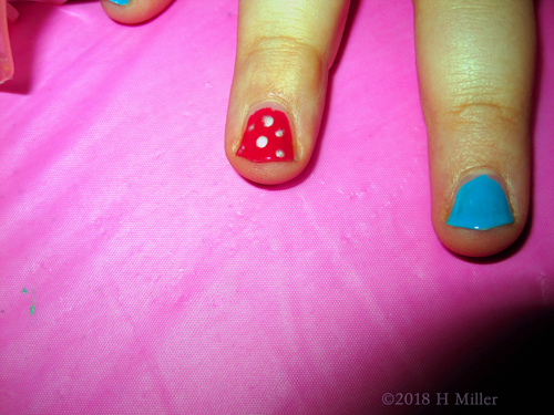 Closeup Of This Colorful Kids Manicure!