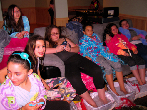 Comfortably Lounging On The Couch While Simultaneously Having A Kids Pedicure! Comfortably Lounging On The Couch While Simultaneously Having A Kids Pedicure!