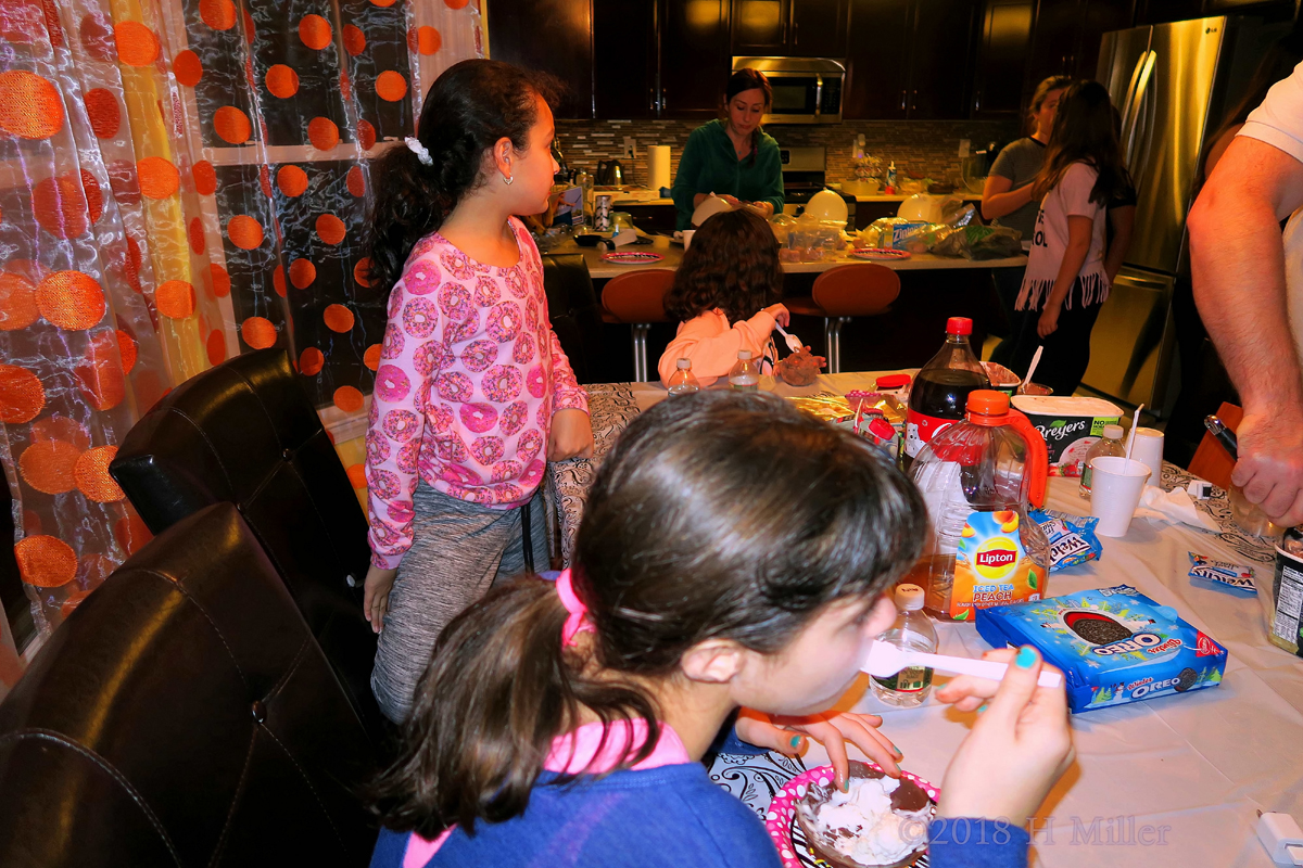 The Girls Making The Most Of Their Snack Time! 