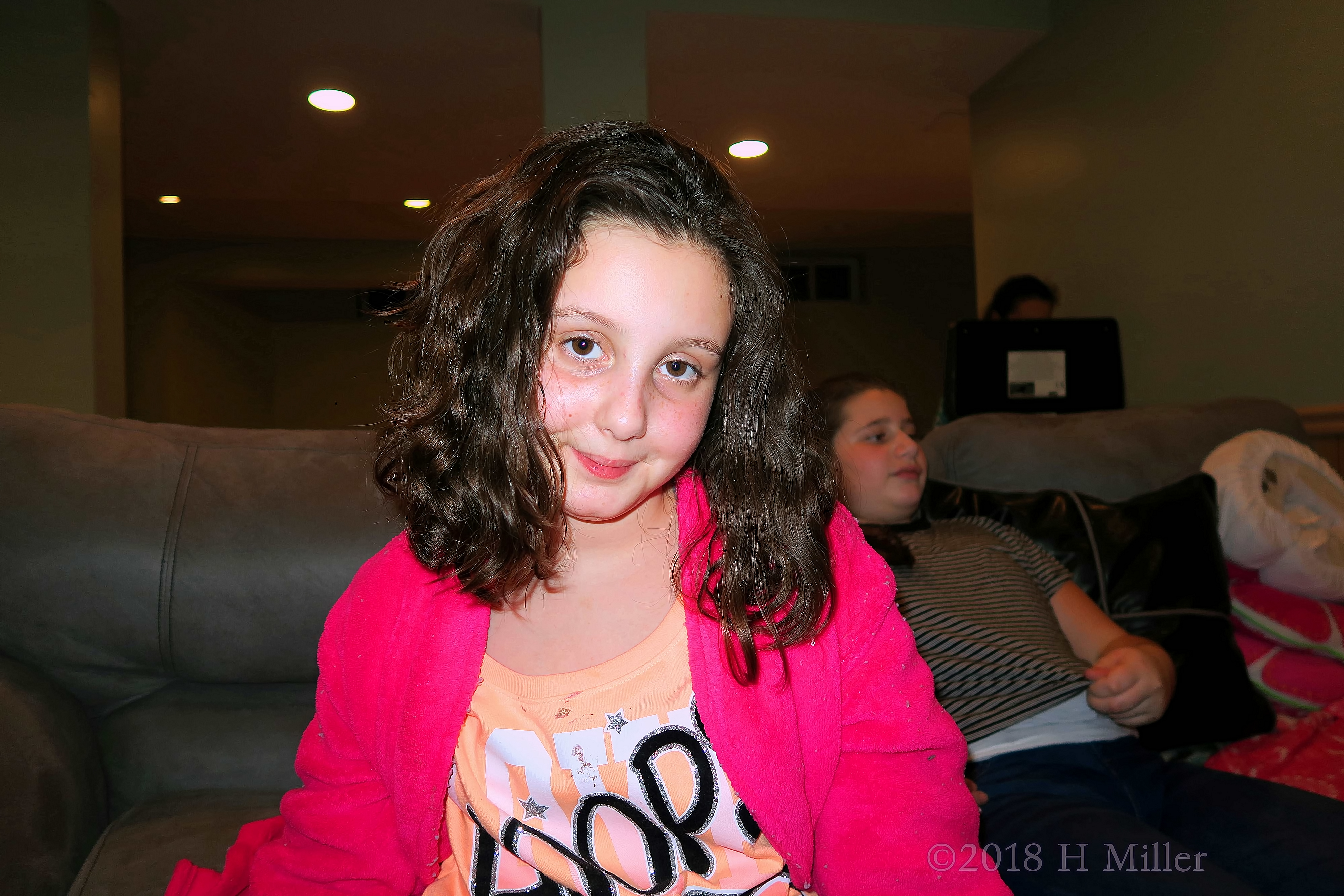 Poses Excitedly Amidst The Kids Spa Party! Poses Excitedly Amidst The Kids Spa Party!