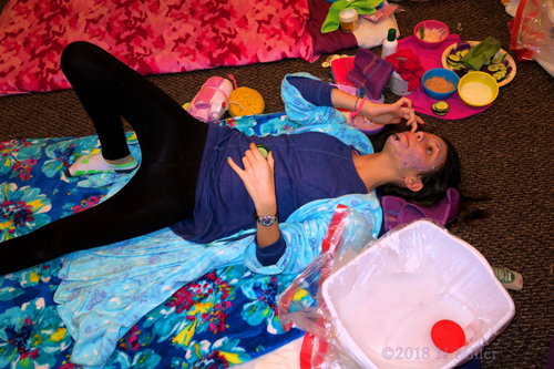 She Puts Cukes Back On Her Eyes During Kids Facials! She Puts Cukes Back On Her Eyes During Kids Facials!