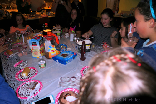 Spa Party Guests Gathered Around The Dining Table!