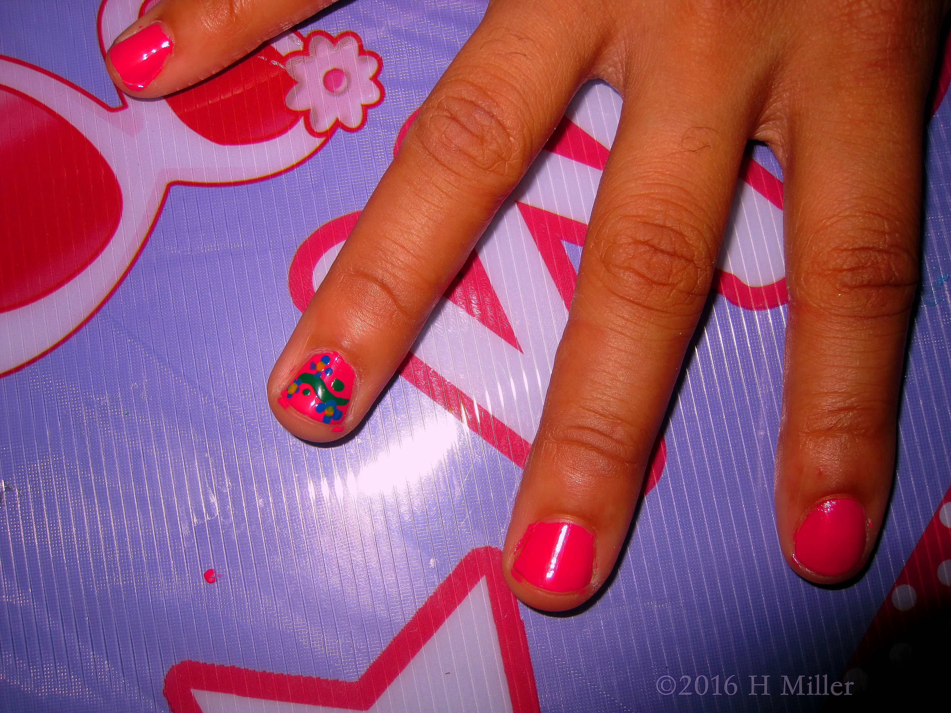 Pink Floral Adorable Girls Mani Pink Floral Adorable Girls Mani