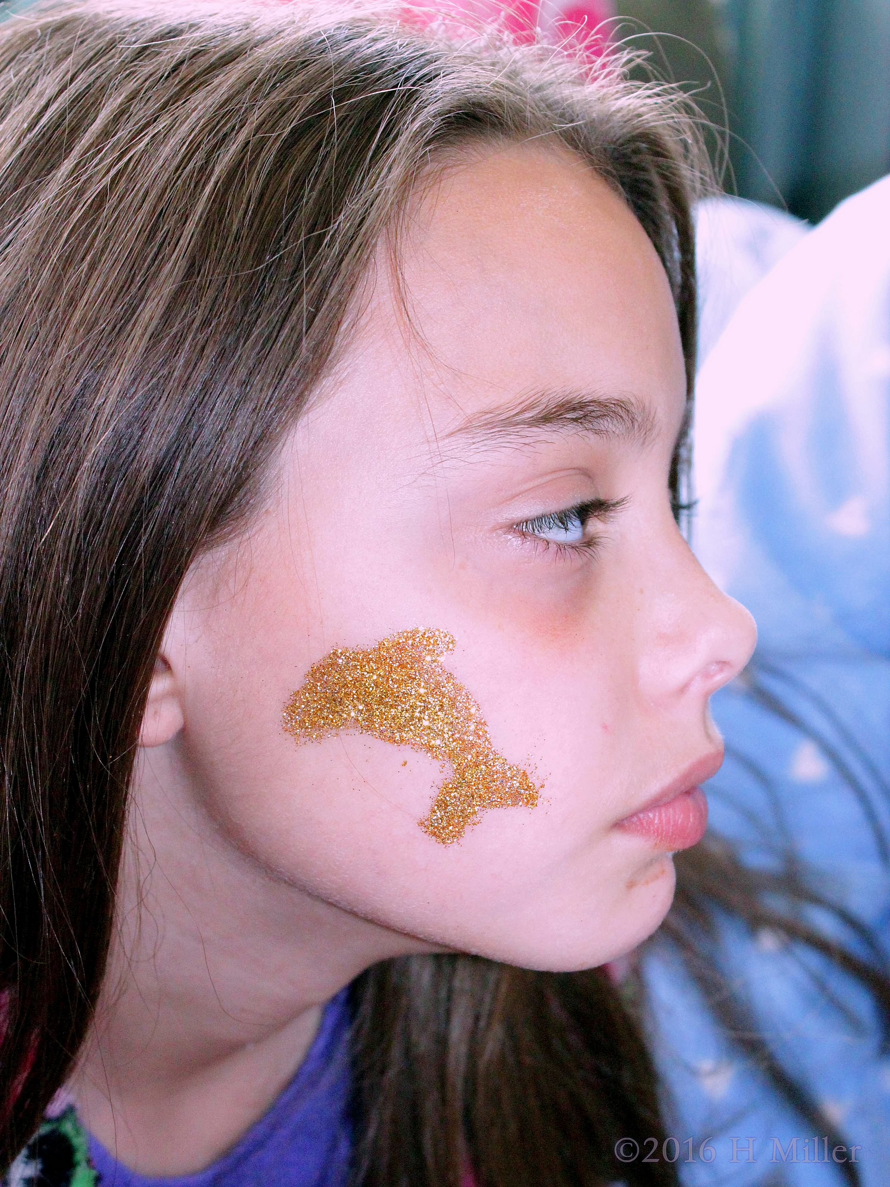 Adorable Gold Glitter Tattoo Dolphin 