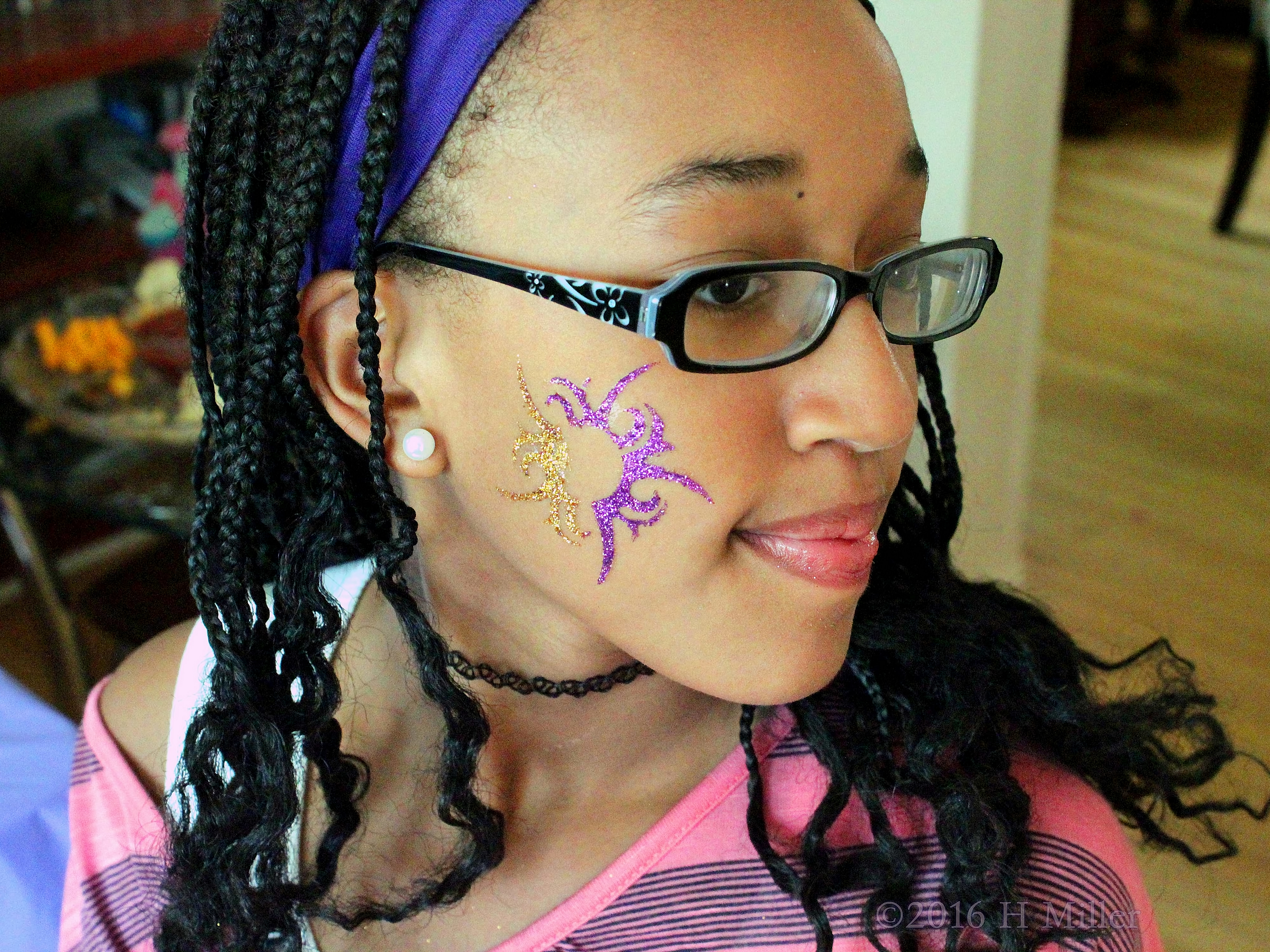 Cute Glitter Temporary Tattoos At The Kids Spa Party 