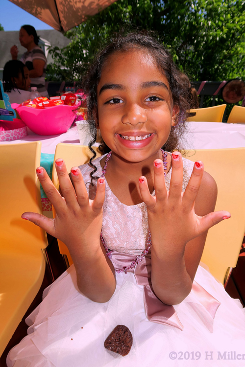 The Birthday Girl Estatic With Her Mini Mani The Birthday Girl Estatic With Her Mini Mani