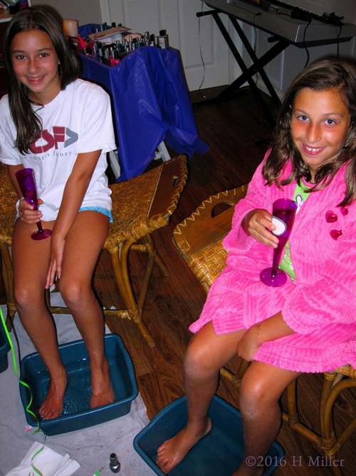 Having Fun With Drinks And Pedicures Having Fun With Drinks And Pedicures