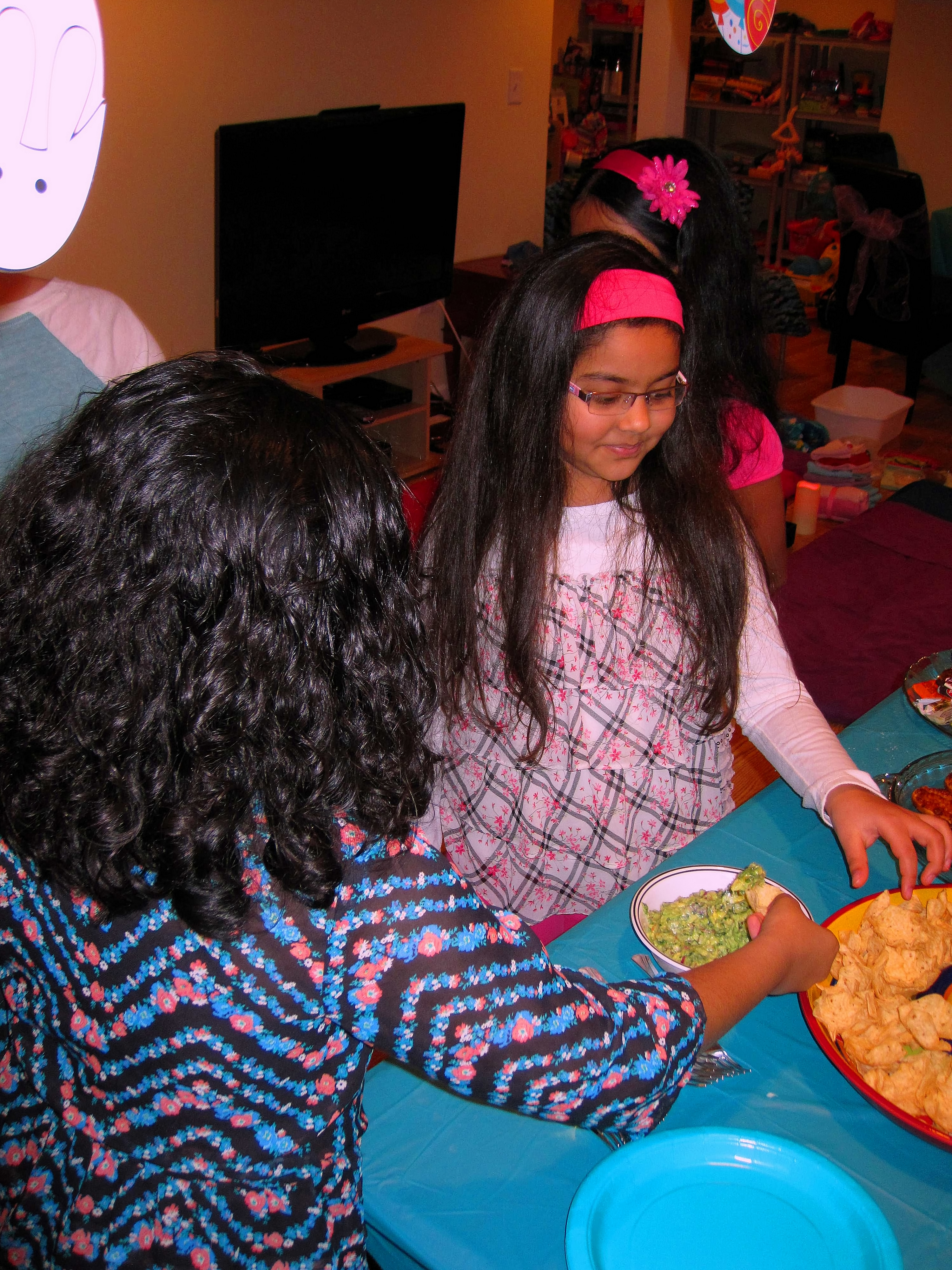 Having Snacks During The Spa Party 