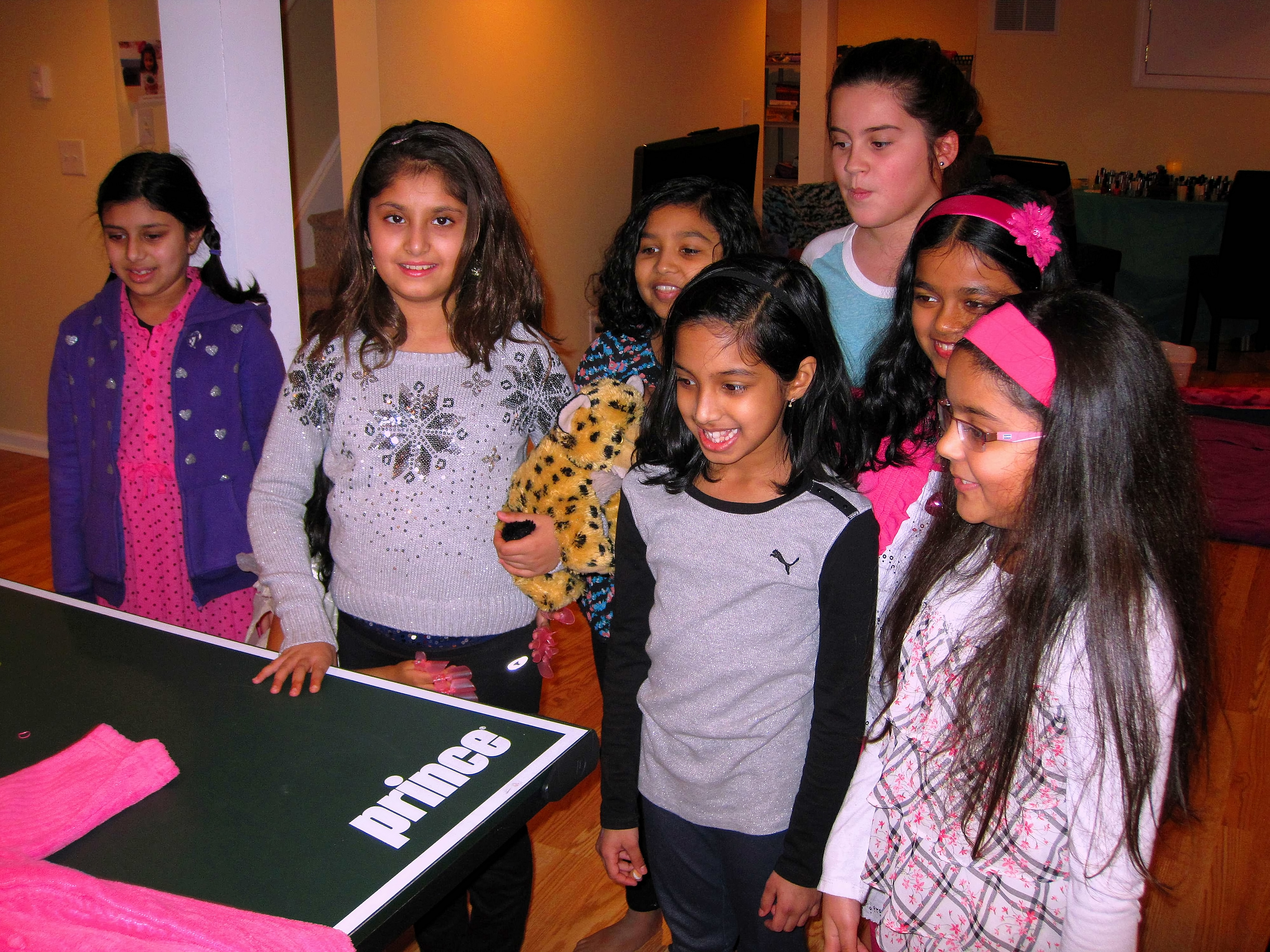 The Girls Right Before The Home Kids Spa Party. They Look Excited! 