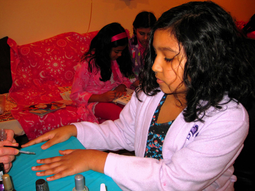 Getting An At Home Girls Mini Manicure