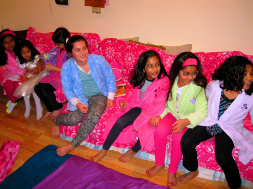 Relaxing On The Girls Spa Couch Relaxing On The Girls Spa Couch