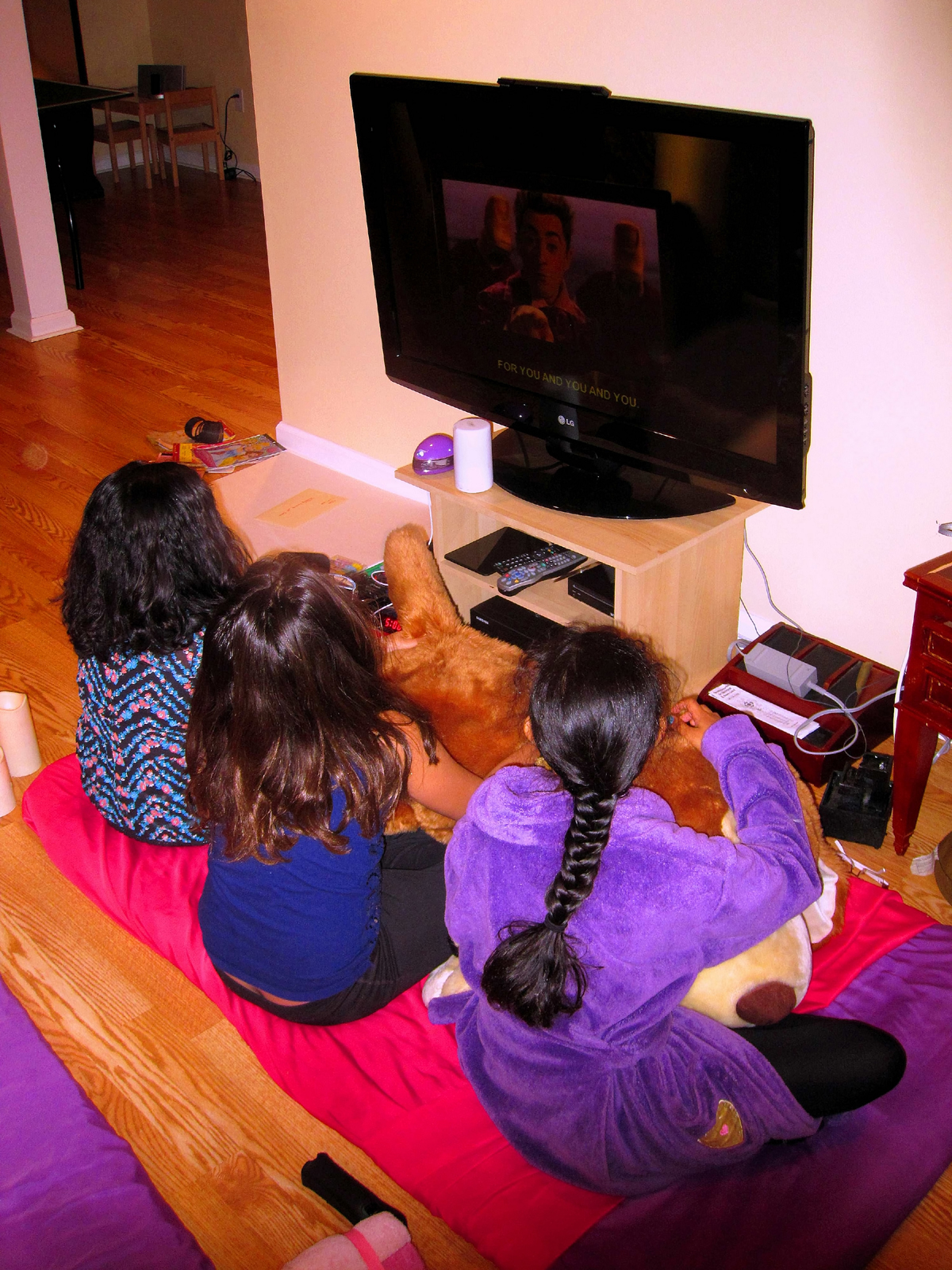 Movie Watching During The Kids Spa Party 