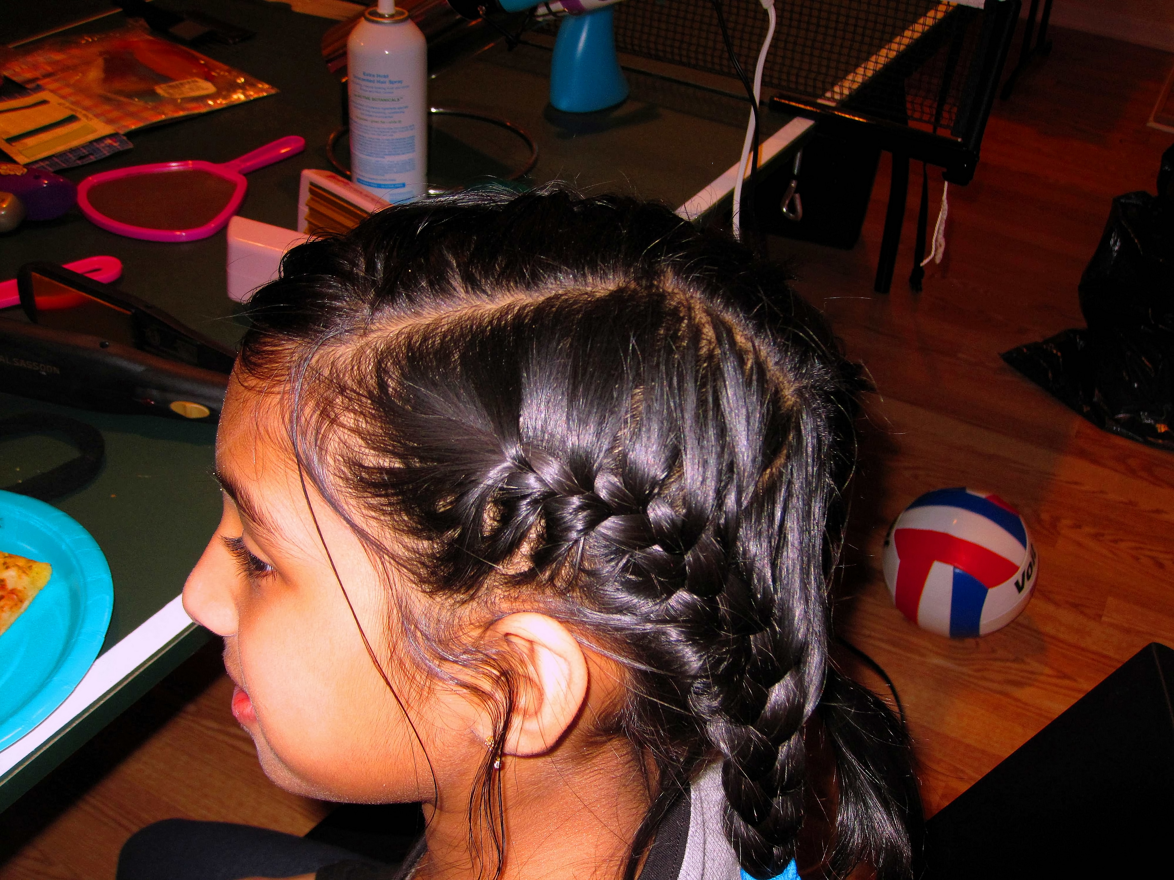 French Braid Hairstyle At The Girls Spa French Braid Hairstyle At The Girls Spa