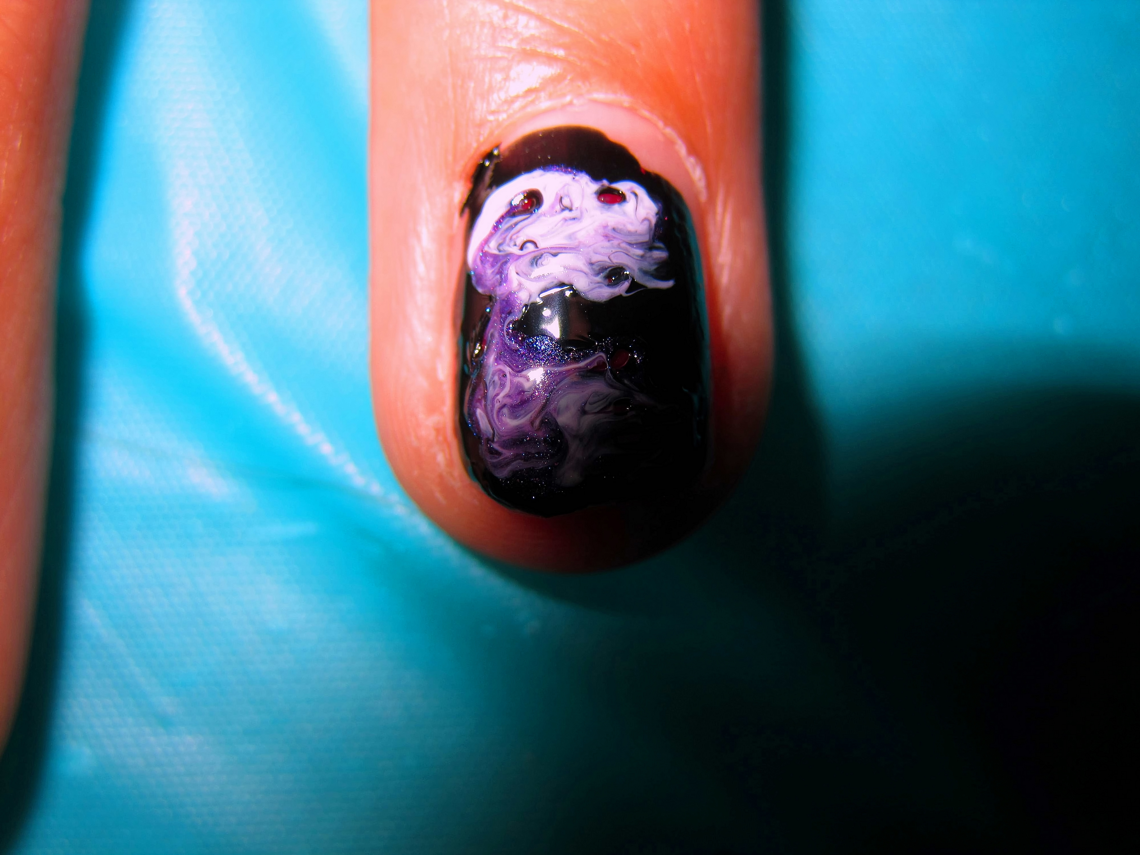 Smoky Purple Marbled Girls Mini Manicure 