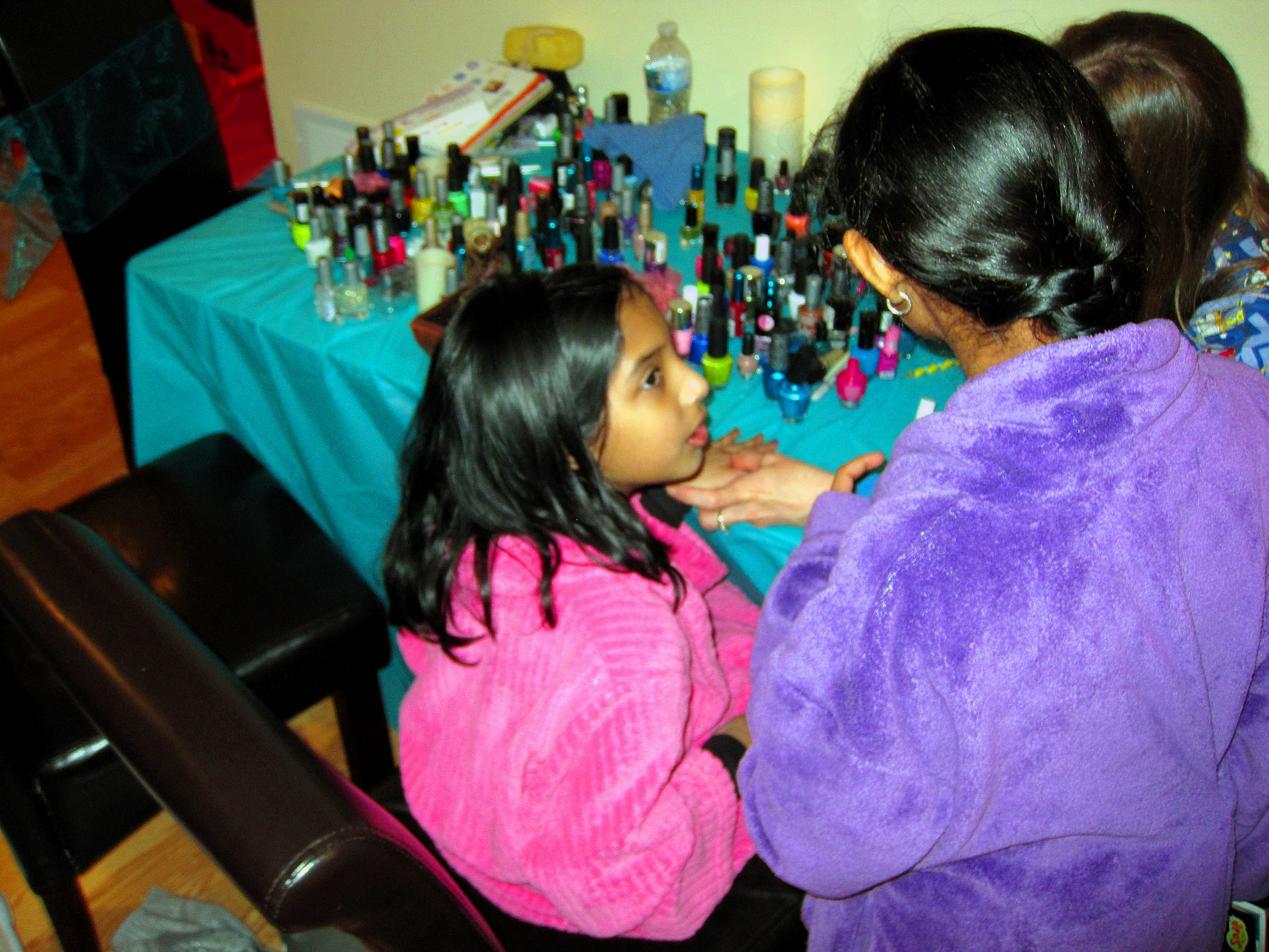 Talking At The Kids Manicure Table 