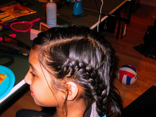 French Braid Hairstyle At The Girls Spa French Braid Hairstyle At The Girls Spa
