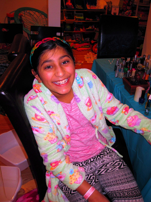 She's Having Tons Of Fun At The Mini Mani Table! She's Having Tons Of Fun At The Mini Mani Table!