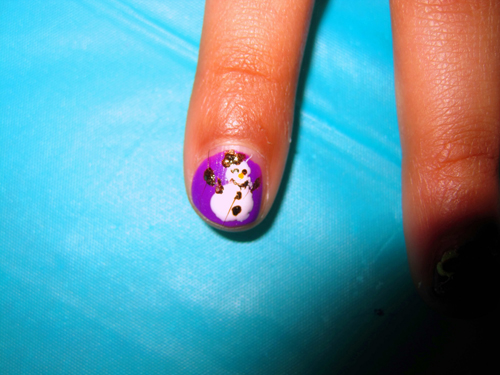 Snowman Accent Nail Art Snowman Accent Nail Art
